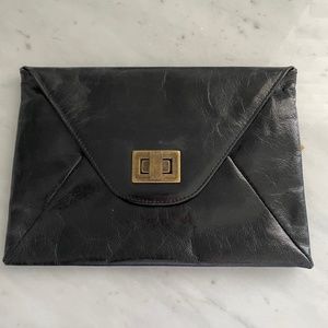 HOBO Black Leather clutch envelope style Super cute excellent condition chic!